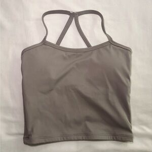 Gray Strappy Gym Top